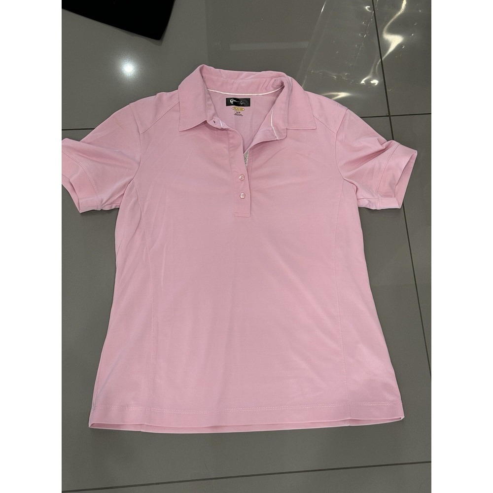 Greg Norman Play Dry Women's Short Sleeve Pink Golf Shirt Size Small